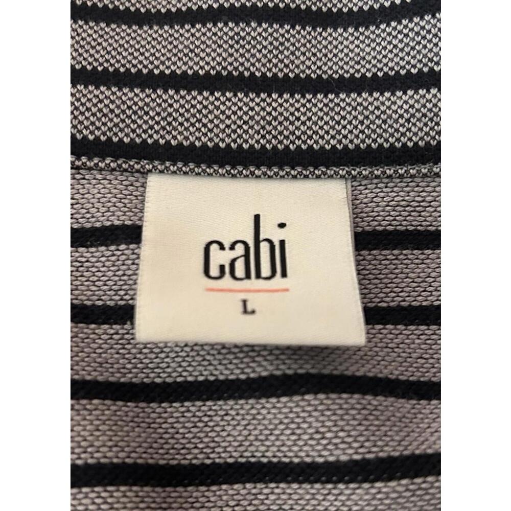 Cabi #5474 Striped Car Coat Womens L Gray Blue Button Down Dappled Jacket - Picture 6 of 10